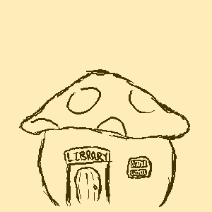 An illustration of a mushroom library